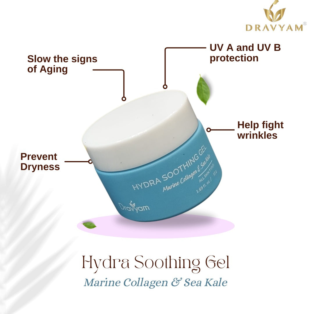 DRAVYAM Hydra Soothing Gel with Marine Collagen and Sea Kale