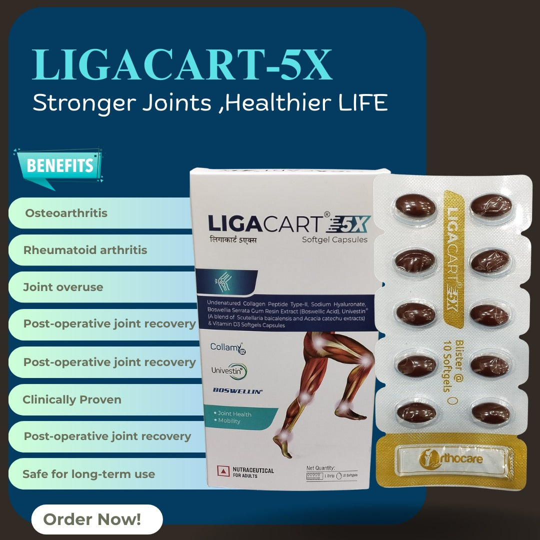 LIGACART-5X UNIVESTIN Collagen PEPTIDE SOFTGEL CAPSULES:10X1X10 -Joint Health Formula