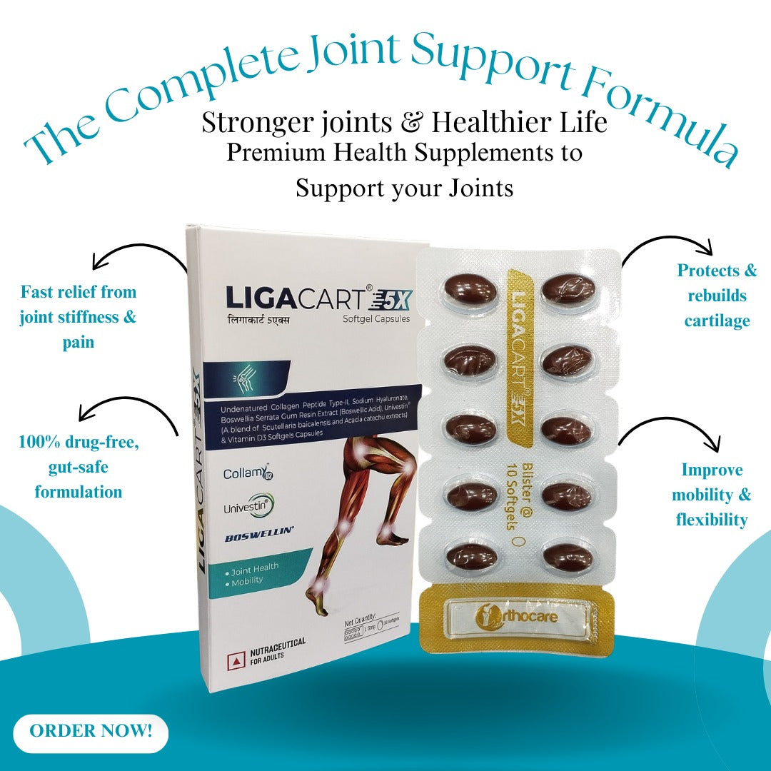 LIGACART-5X UNIVESTIN Collagen PEPTIDE SOFTGEL CAPSULES:10X1X10 -Joint Health Formula