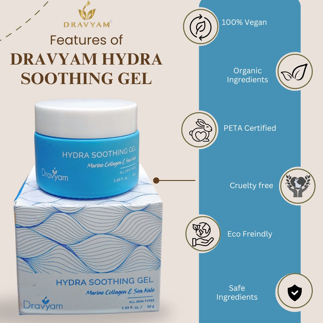 DRAVYAM Hydra Soothing Gel with Marine Collagen and Sea Kale