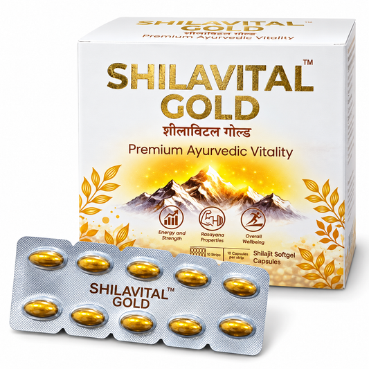 Shilavital Gold — Shilajit Softgel Capsules | 500mg | Premium Ayurvedic Vitality