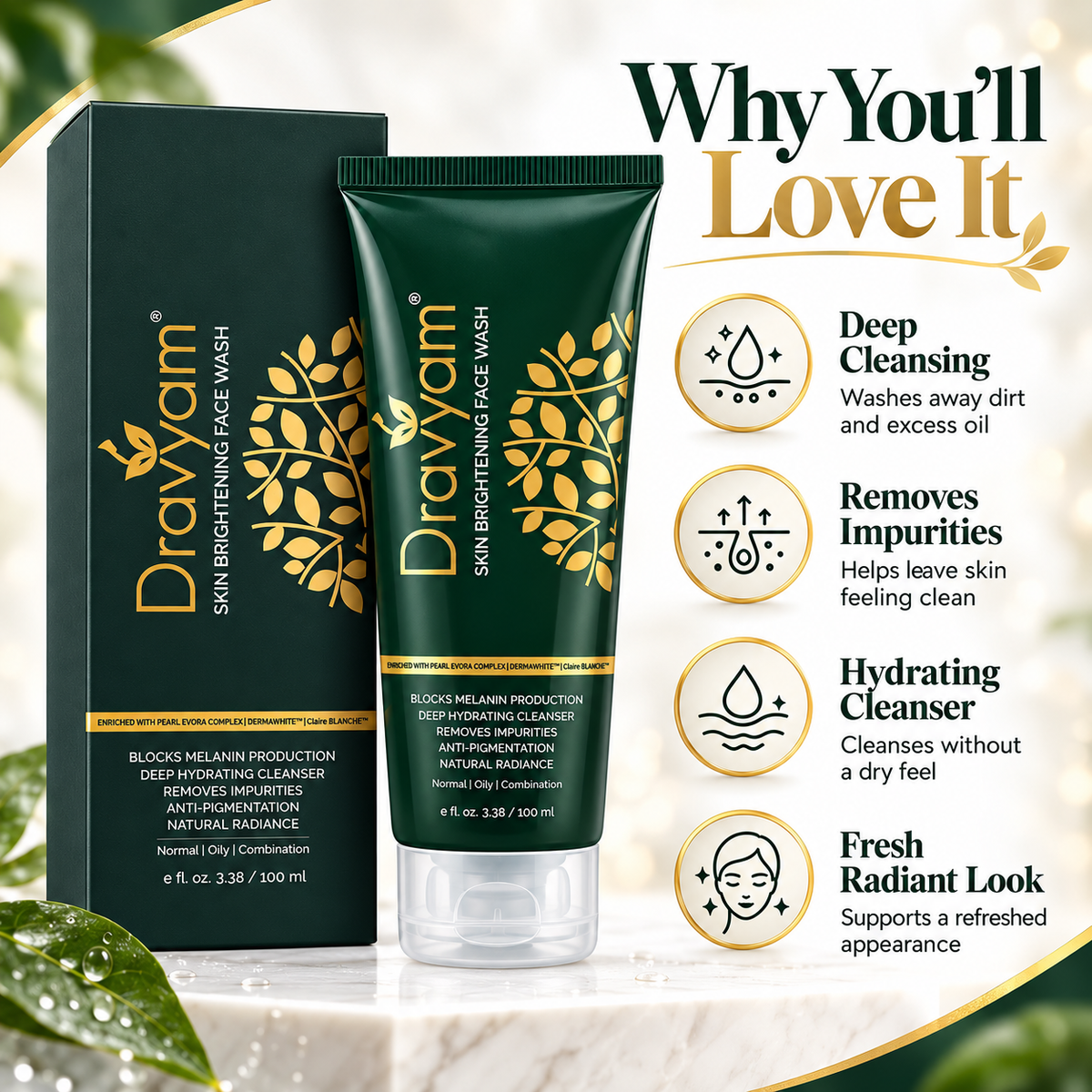 Dravyam Skin Brightening Face Wash | 100ml