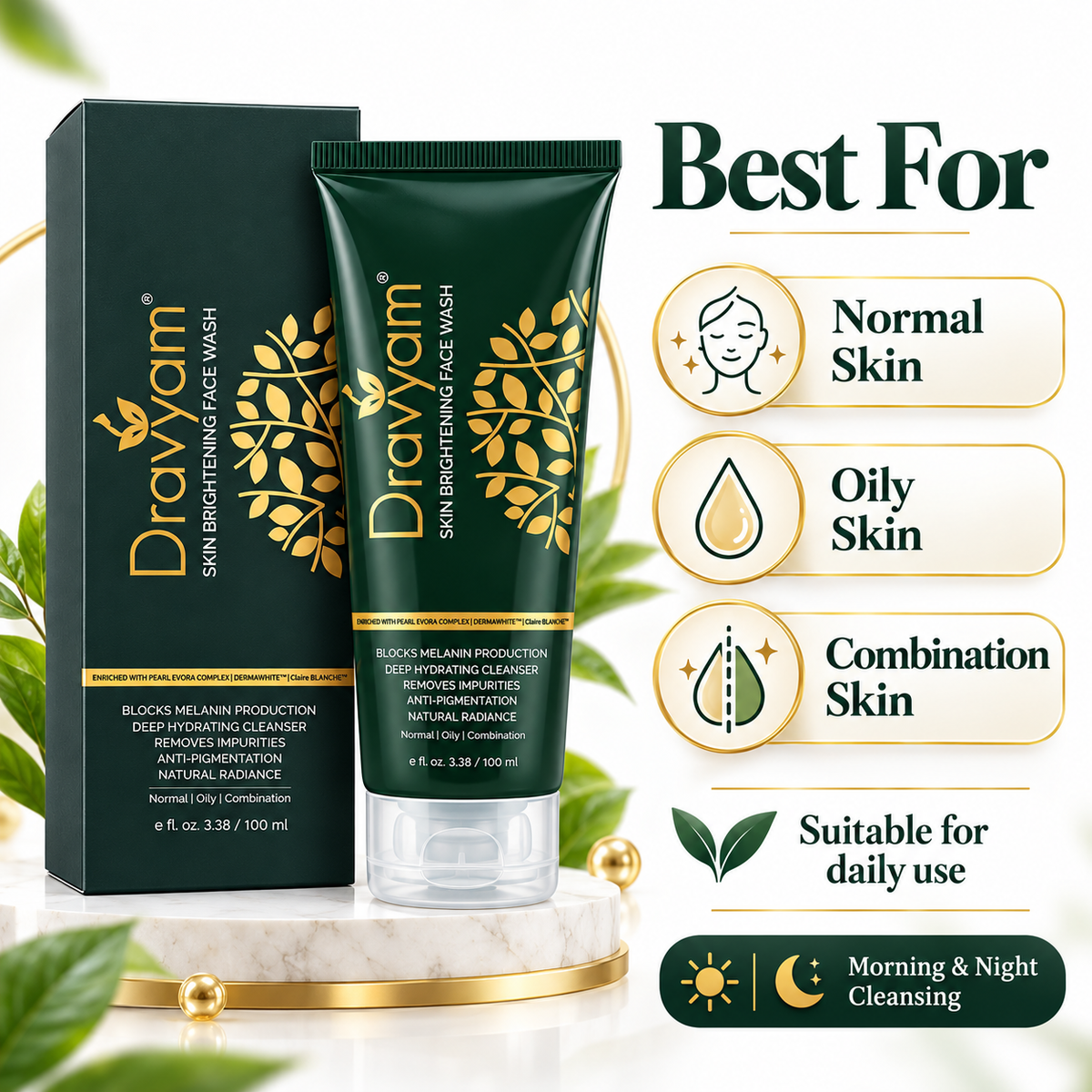 Dravyam Skin Brightening Face Wash | 100ml