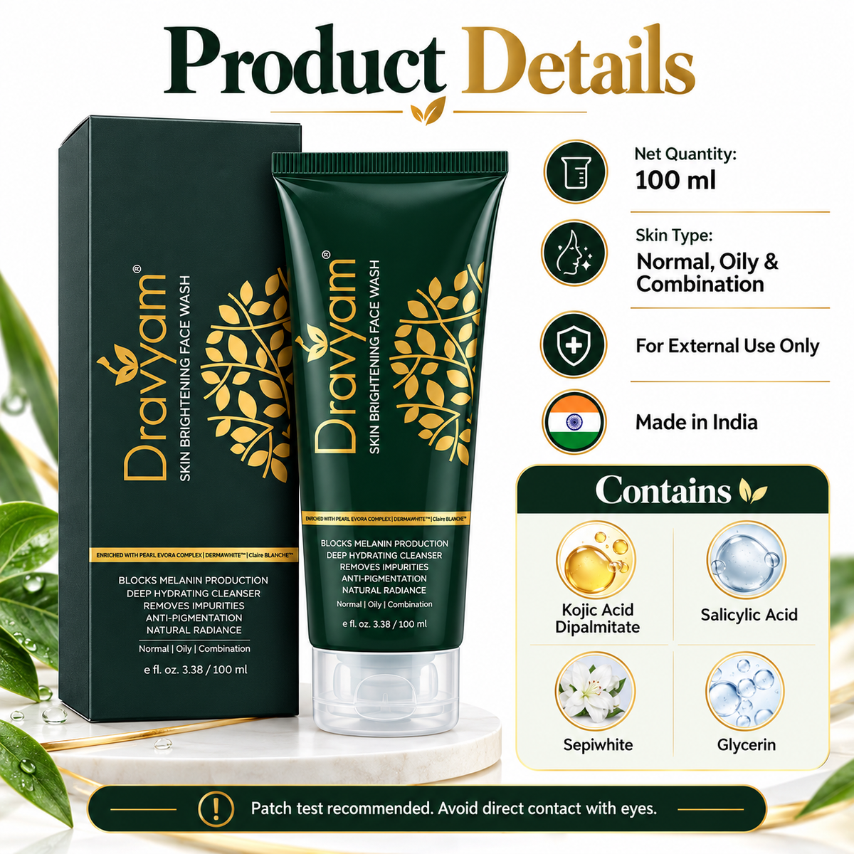 Dravyam Skin Brightening Face Wash | 100ml