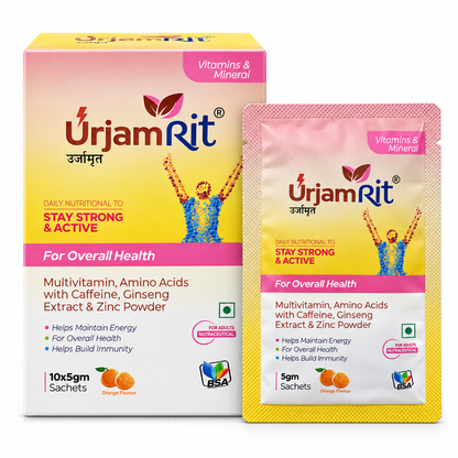 URJAMRIT Sachet — Taurine, L-Carnitine, American Ginseng, Zinc & B-Vitamins | 10 × 5 g Sachets