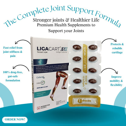 LIGACART-5X  UNIVESTIN Collagen PEPTIDE SOFTGEL CAPSULES:10X1X10 -Joint Health Formula