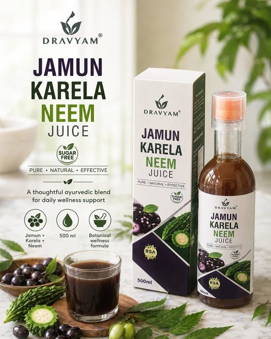 Dravyam Jamun Karela Neem Juice - Sugar Free Ayurvedic Blend | 500ml